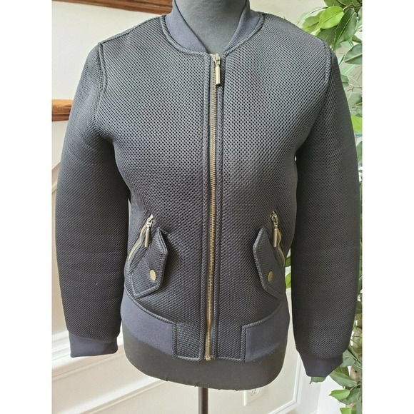 Intropia Womens Black 100% Polyester Long Sleeve Front Full Zip Casual Jacket 34 - Picture 2 of 12